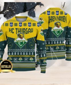 HC Thurgau Ugly Christmas Sweater Logo Custom Name Gift Fans