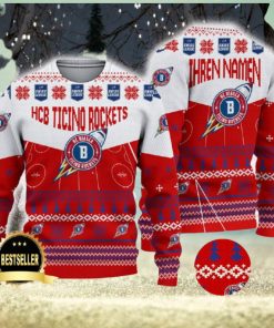 HCB Ticino Rockets Ugly Christmas Sweater Logo Custom Name Gift Fans