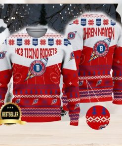 HCB Ticino Rockets Ugly Christmas Sweater Logo Custom Name Gift Fans