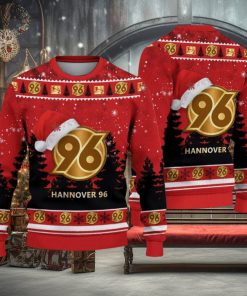 Hannover 96 Logo Wearing Santa Hat Ugly Christmas Sweater Unisex 3D Christmas sweater