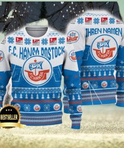 Hansa Rostock Ugly Christmas Sweater Logo Custom Name Gift Fans