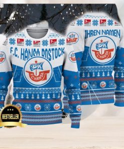 Hansa Rostock Ugly Christmas Sweater Logo Custom Name Gift Fans