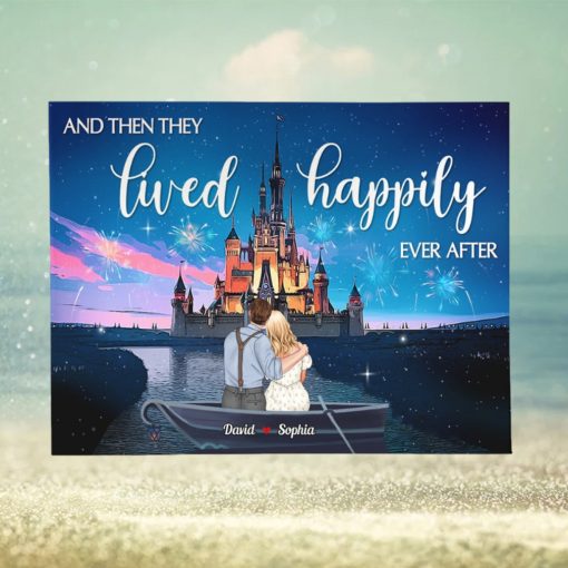 Happily Ever After   Dreaming Couple Canvas, Personalized Canvas Poster