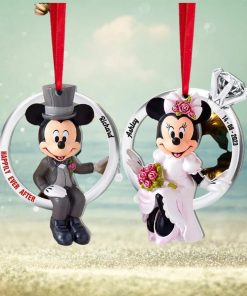 Happily Ever After, Set Of 2 Personalized Ornaments For Couple, Christmas Gift, Anniversary Gift Ideas