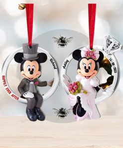 Happily Ever After, Set Of 2 Personalized Ornaments For Couple, Christmas Gift, Anniversary Gift Ideas