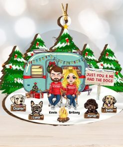 Happy Couple, Just You & Me And The Dogs, Personalized Wood Ornament