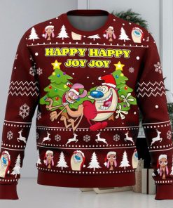 Happy Happy Joy Joy Ren And Stimpy Ugly Christmas Sweater