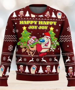 Happy Happy Joy Joy Ren And Stimpy Ugly Christmas Sweater