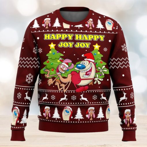 Happy Happy Joy Joy Ren And Stimpy Ugly Christmas Sweater