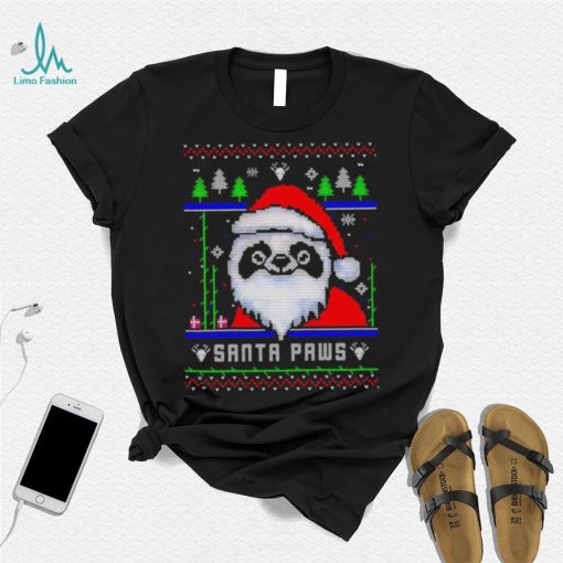 Happy Merry Christmas Panda Santa paws ugly gift shirt