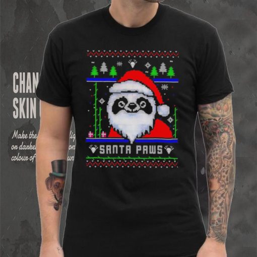 Happy Merry Christmas Panda Santa paws ugly gift shirt