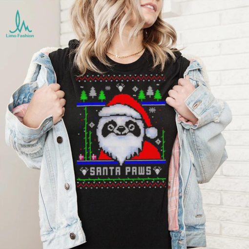 Happy Merry Christmas Panda Santa paws ugly gift shirt
