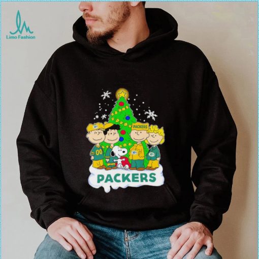 Happy Merry Christmas Peanuts Christmas tree Green Bay Packers football logo gift shirt