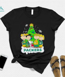 Happy Merry Christmas Peanuts Christmas tree Green Bay Packers football logo gift shirt