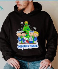 Happy Merry Christmas Peanuts Christmas tree Memphis Tigers football logo gift shirt