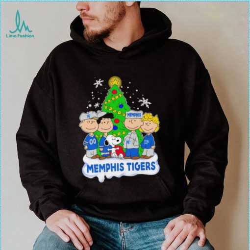 Happy Merry Christmas Peanuts Christmas tree Memphis Tigers football logo gift shirt