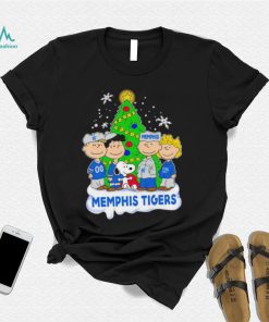 Happy Merry Christmas Peanuts Christmas tree Memphis Tigers football logo gift shirt