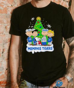 Happy Merry Christmas Peanuts Christmas tree Memphis Tigers football logo gift shirt