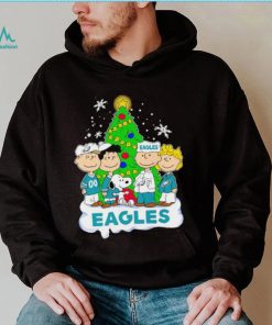 Happy Merry Christmas Peanuts Christmas tree Philadelphia Eagles football logo gift shirt