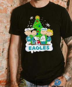 Happy Merry Christmas Peanuts Christmas tree Philadelphia Eagles football logo gift shirt