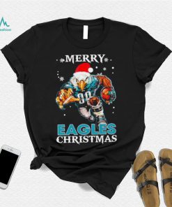 Happy Merry Christmas Philadelphia Eagles football Santa hat mascot shirt, hoodie, sweater, long sleeve and tank top Happy Merry Christmas Philadelphia Eagles football Santa hat mascot shirt
