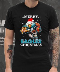 Happy Merry Christmas Philadelphia Eagles football Santa hat mascot shirt, hoodie, sweater, long sleeve and tank top Happy Merry Christmas Philadelphia Eagles football Santa hat mascot shirt