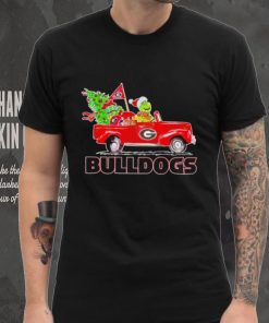 Happy Merry Christmas The Grinch drive a car Georgia Bulldogs football logo flag gift shirt, hoodie, sweater, long sleeve and tank top Happy Merry Christmas The Grinch drive a car Georgia Bulldogs football logo flag gift shirt