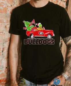 Happy Merry Christmas The Grinch drive a car Georgia Bulldogs football logo flag gift shirt, hoodie, sweater, long sleeve and tank top Happy Merry Christmas The Grinch drive a car Georgia Bulldogs football logo flag gift shirt