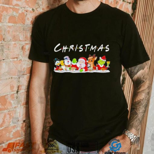 Happy Merry Christmas cartoon characters funny gift shirt