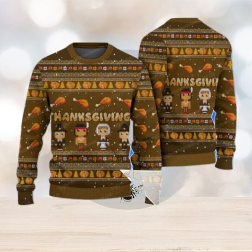 Happy Thankgiving With Chicken Pumkin Pattern Xmas SweaterHappy Thankgiving With Chicken Pumkin Pattern Xmas Sweater