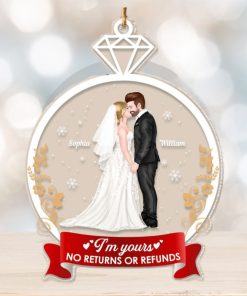 Happy Wedding Ring Personalized Ornament