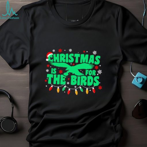 Happy Xmas Philadelphia Eagles football Christmas is for the birds Christmas lights shirt