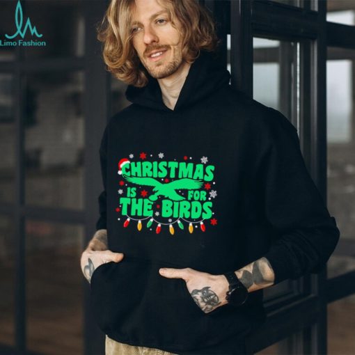 Happy Xmas Philadelphia Eagles football Christmas is for the birds Christmas lights shirt
