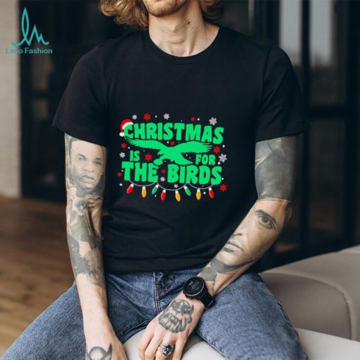 Happy Xmas Philadelphia Eagles football Christmas is for the birds Christmas lights shirt