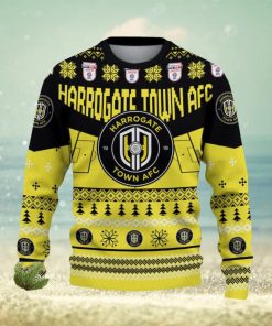 Harrogate Town AFC Snowflakes Tree Custom Name Ugly Christmas Sweater New For Fans Gift Holidays Christmas