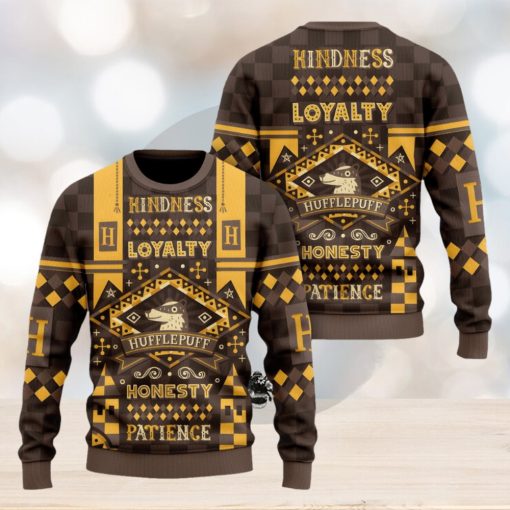 Harry Potter Loyalty Hufflepuff Honesty Patience Sweater Christmas