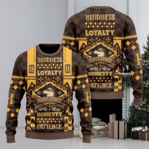 Harry Potter Loyalty Hufflepuff Honesty Patience Sweater Christmas