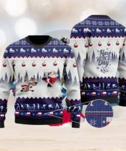 Have An Ice Day Santa Claus And Reindeer Speed Skating Ugly Christmas Sweater Special Gift For Loved Ones