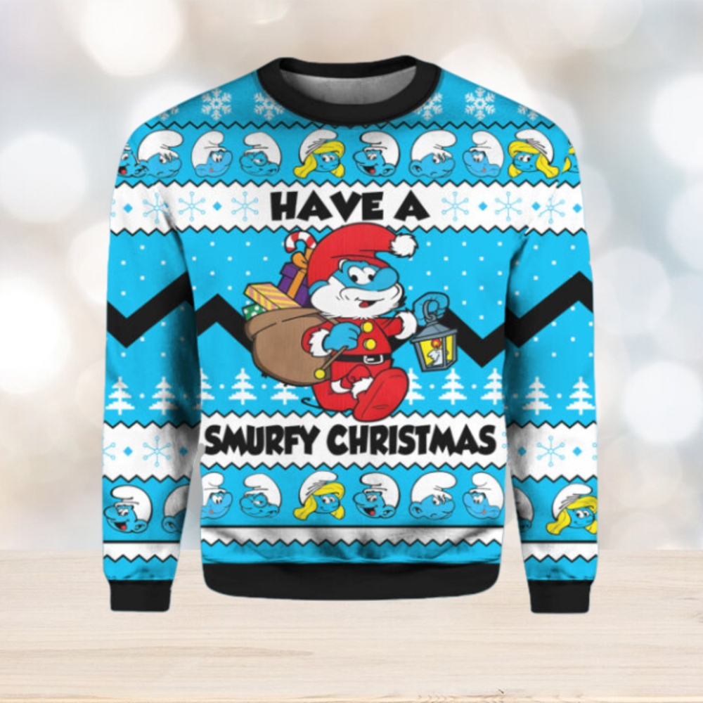 Have a Smurfs Christmas Smurfs Ugly Christmas Sweater - Limotees