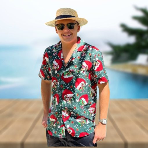 Hawaiian Shirt for men Christmas Party holiday Santa gift