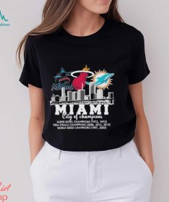 Heat, Dolphins, Marlins Miami City Of Champions Shirt, hoodie, sweater, long sleeve and tank top Heat, Dolphins, Marlins Miami City Of Champions Shirt