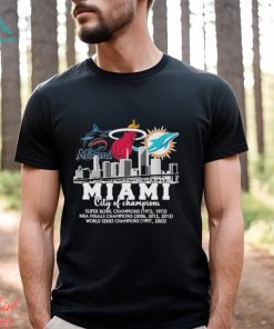 Heat, Dolphins, Marlins Miami City Of Champions Shirt, hoodie, sweater, long sleeve and tank top Heat, Dolphins, Marlins Miami City Of Champions Shirt