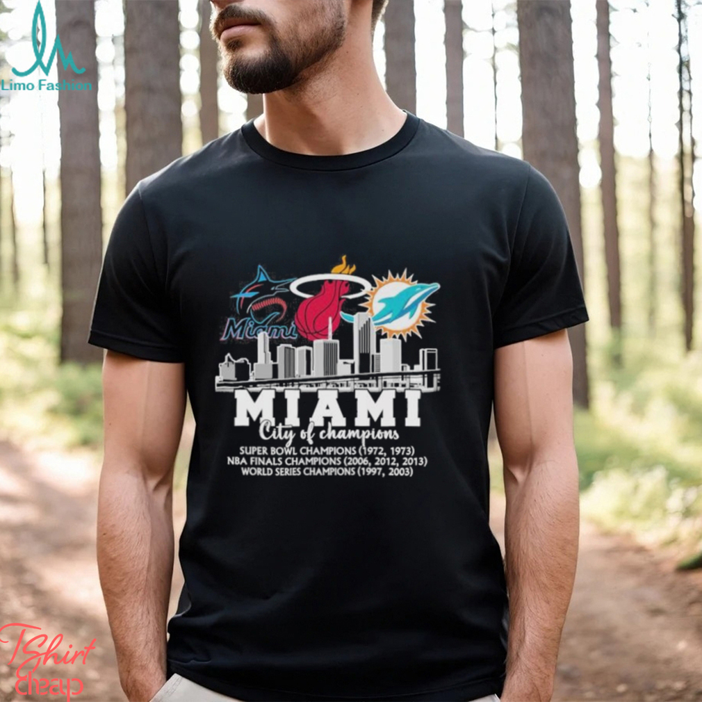 Heat, Dolphins, Marlins Miami City Of Champions Shirt Heat, Dolphins, Marlins Miami City Of Champions Shirt