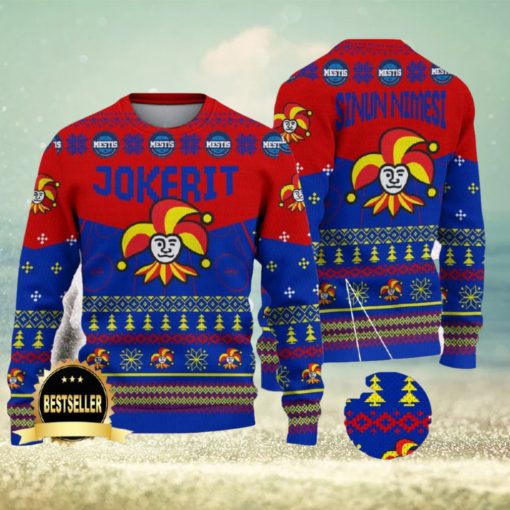 Helsingin Jokerit Ugly Christmas Sweater Logo Custom Name Gift Fans