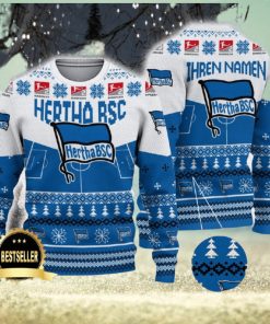 Hertha BSC Ugly Christmas Sweater Logo Custom Name Gift Fans