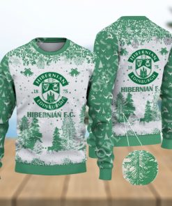 Hibernian F.C. SPFL Scottish Snow Fall Pine Ugly sweater