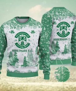 Hibernian F.C. SPFL Scottish Snow Fall Pine Ugly sweater