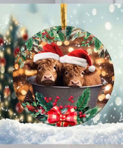 Highland Cow Christmas Ornament