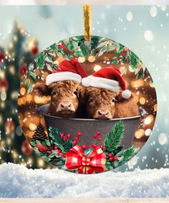 Highland Cow Christmas Ornament