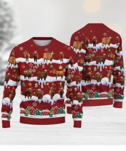 Highland Ugly Christmas Sweater Gifts For Pet Loves Farmers Sweater